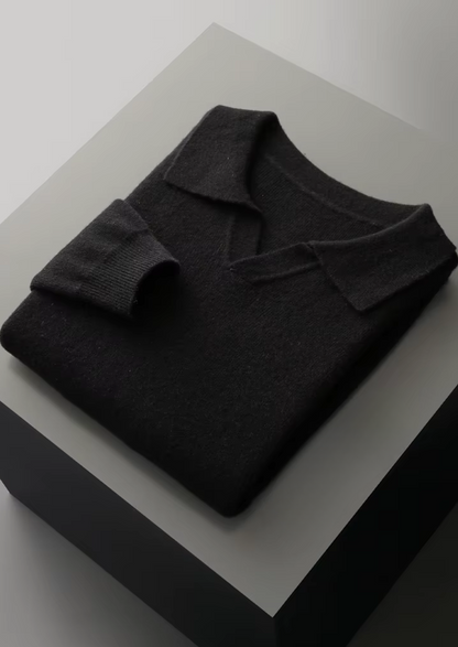 Pure Extra-Fine Merino Wool Ribbed Buttonless Polo | Castielli