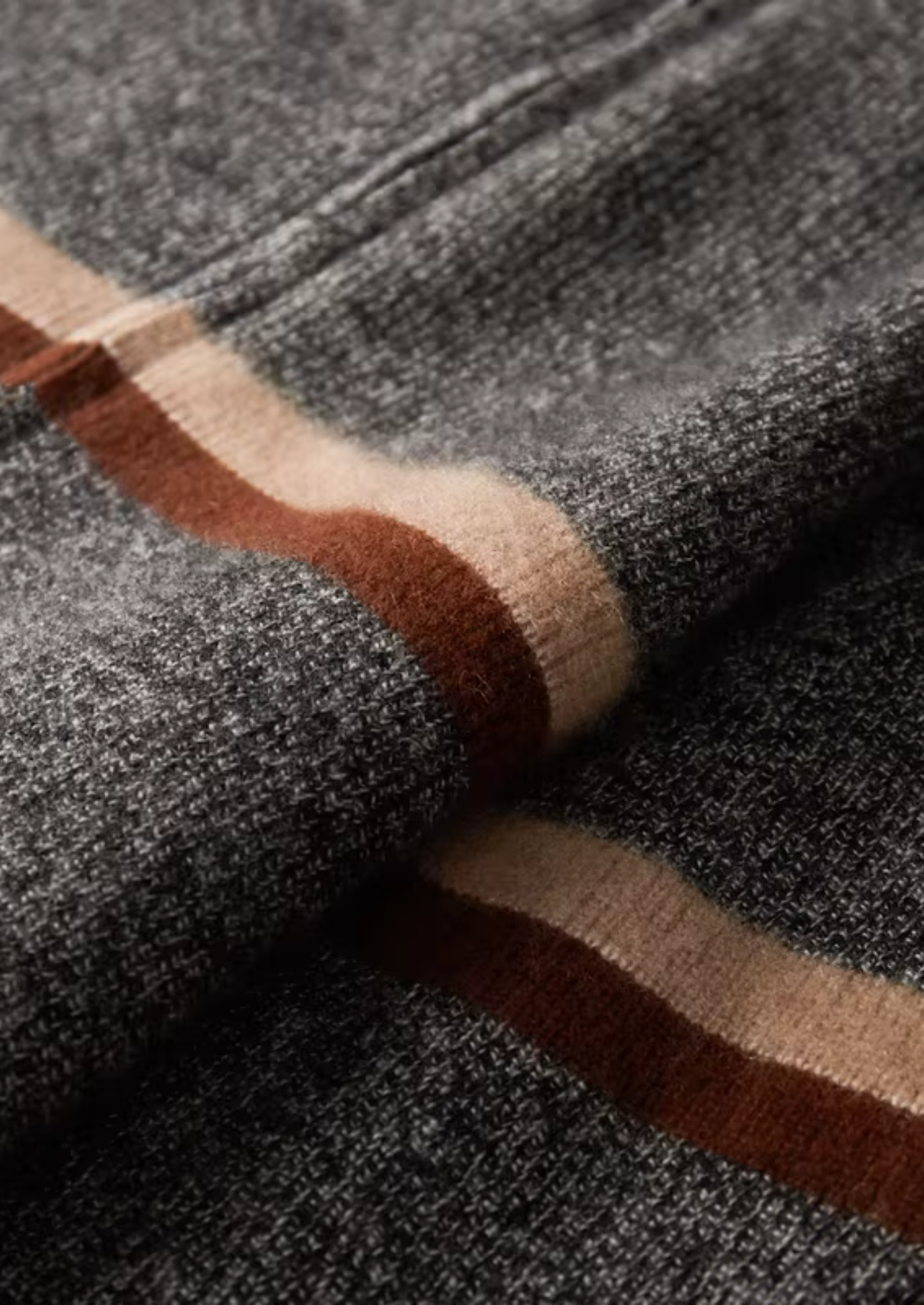 Pure Cashmere Striped Zip Cardigan | Castielli
