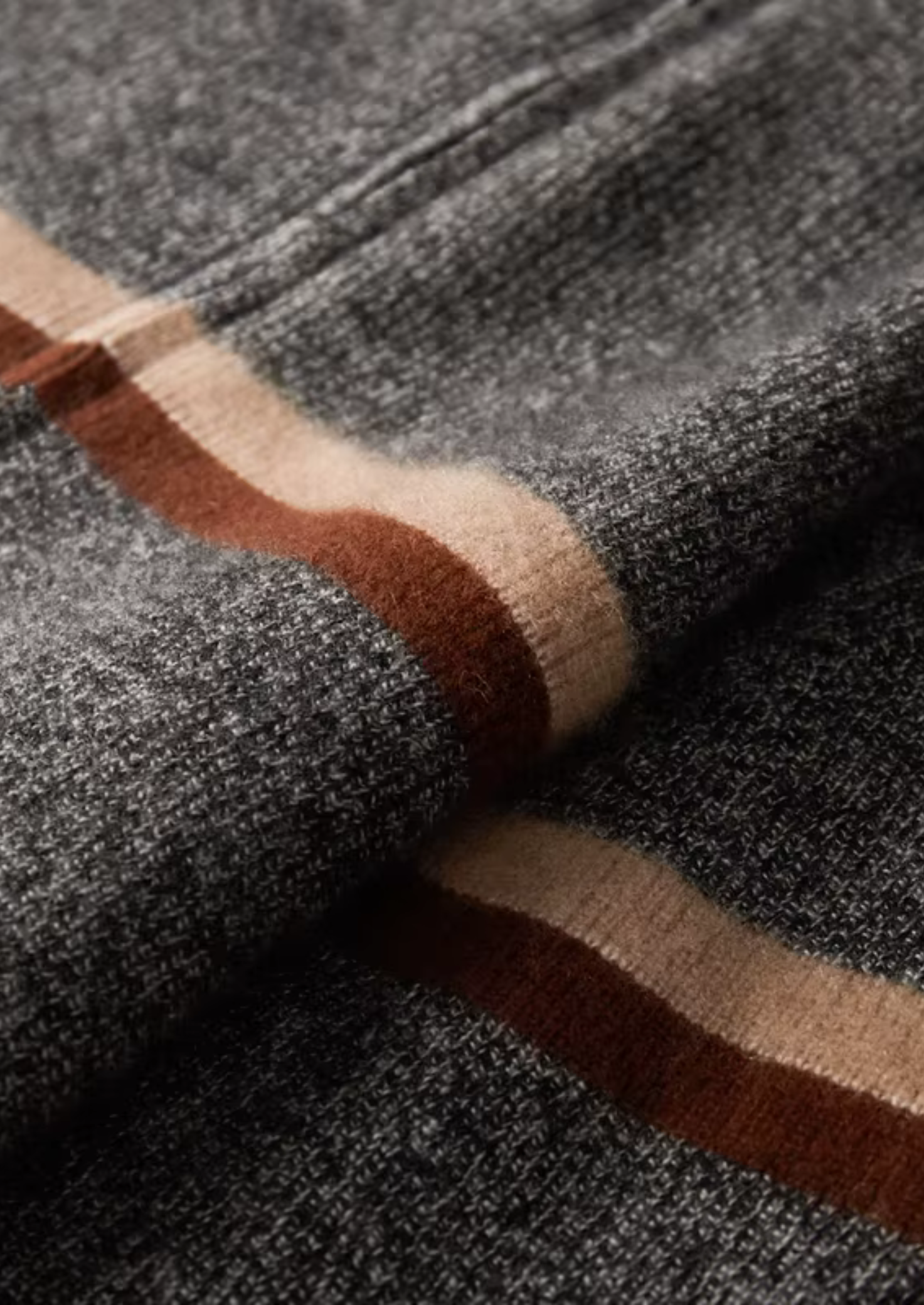 Pure Cashmere Striped Zip Cardigan | Castielli