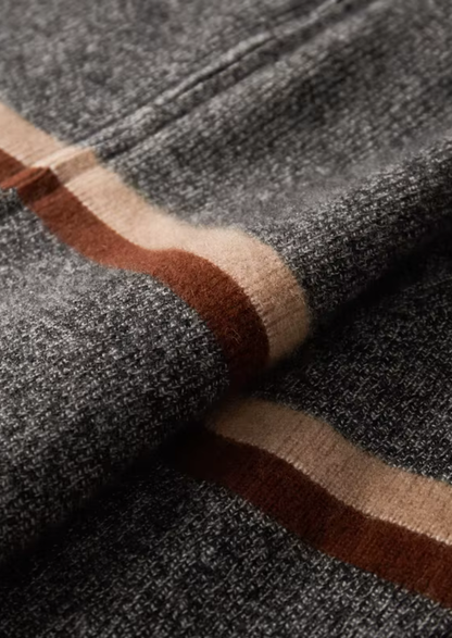 Pure Cashmere Striped Zip Cardigan | Castielli