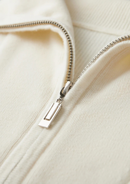 Premium Cashmere Ribbed Half-Zip Sweater | Castielli