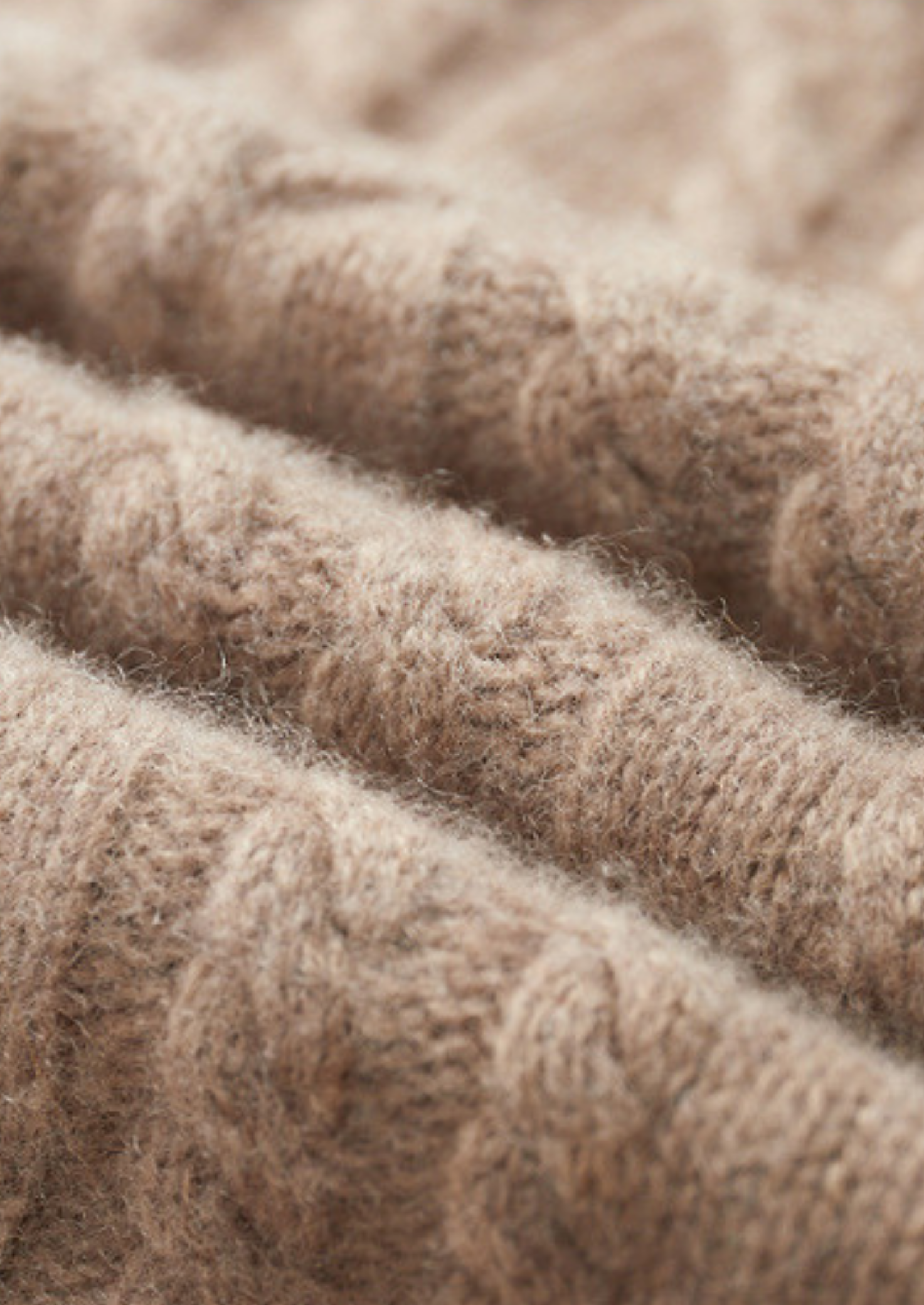 Pure Cashmere Beige Cable Half Zip Sweater | Castielli