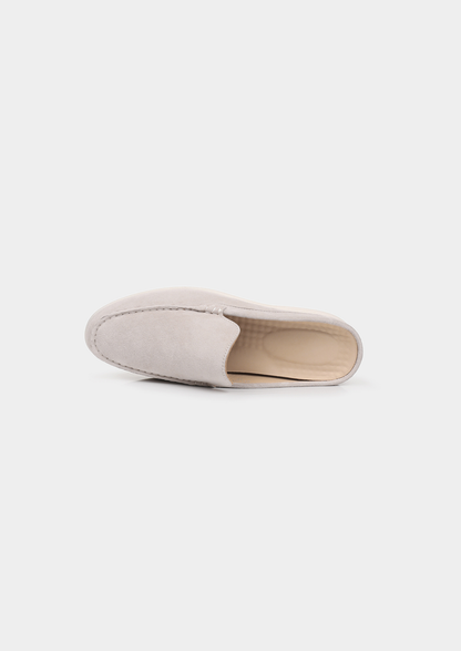 Light Gray Marina Suede Slipper | Castielli
