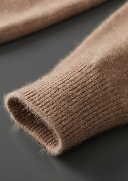 Pure Cashmere Beige Button Sweater | Castielli