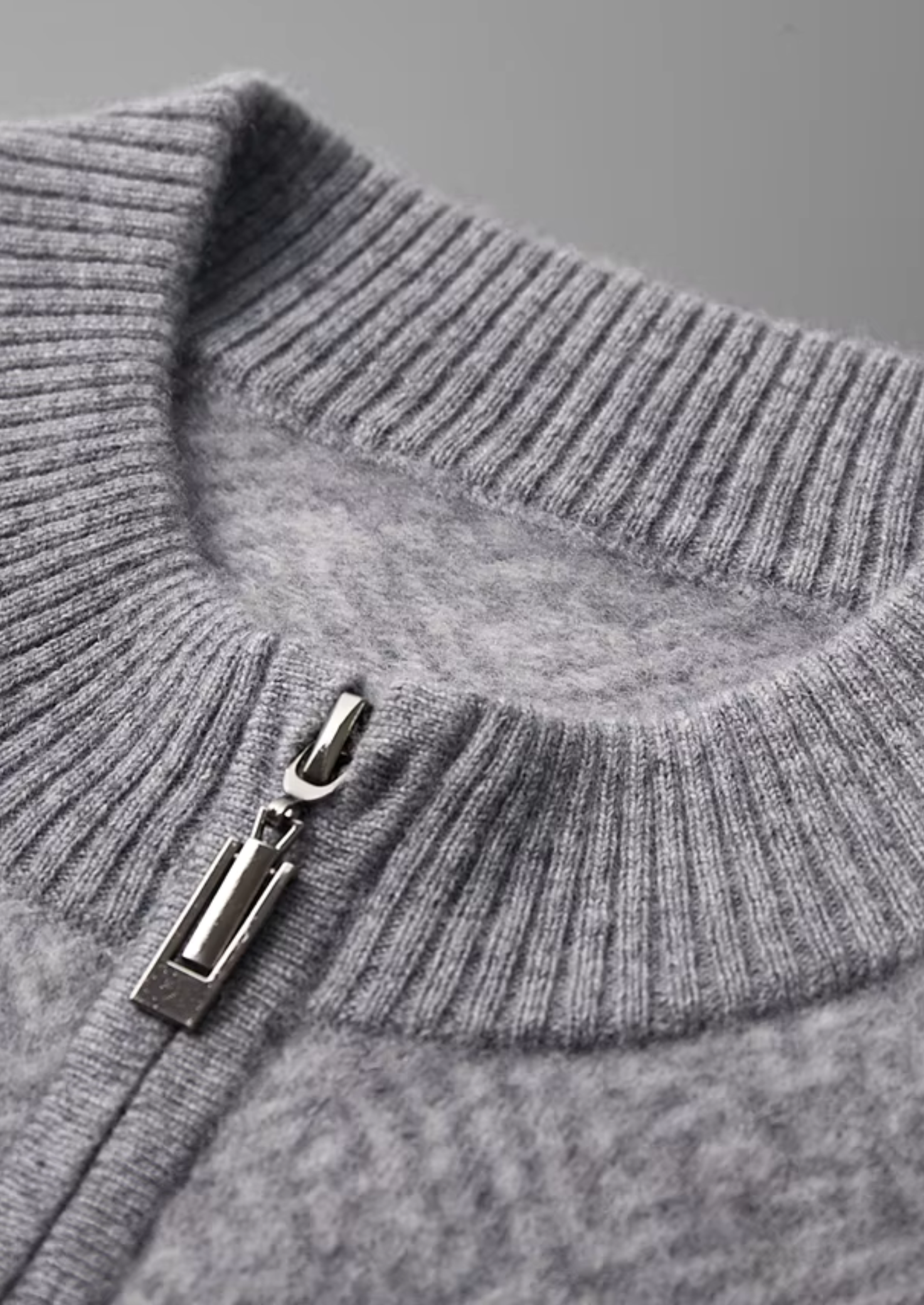 Premium Cashmere Patterned Half-Zip Sweater | Castielli