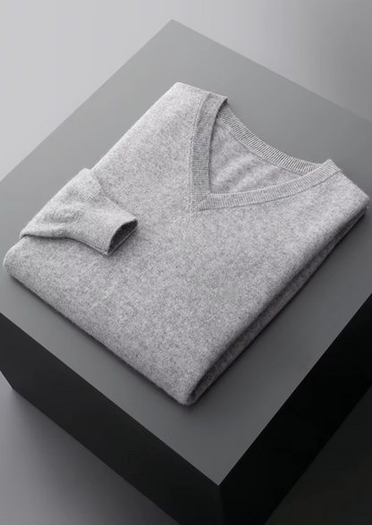 Pure Extra-Fine Merino Wool Classic V-Neck Sweater | Castielli