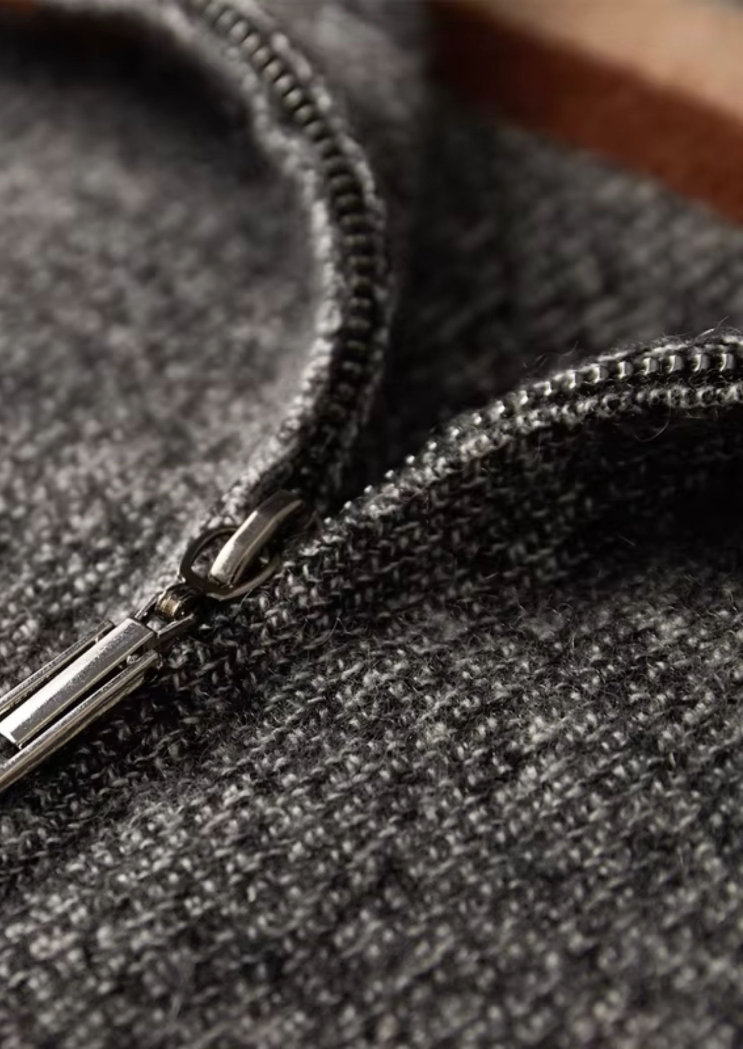 Pure Cashmere Striped Zip Cardigan | Castielli