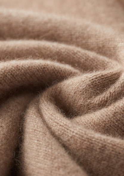 Pure Cashmere Beige Button Sweater | Castielli