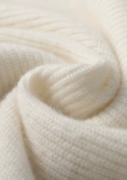 Premium Cashmere Ribbed V-Neck Sweater | Castielli