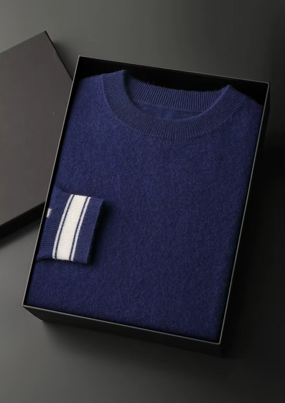 Premium Cashmere Navy Blue Vienna Leisure Set | Castielli
