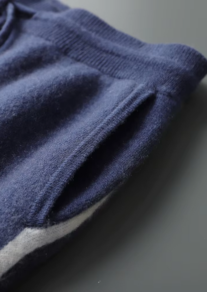 Premium Cashmere Navy Blue Milano Leisure Set | Castielli