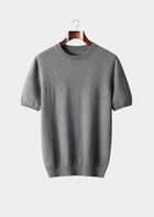 Premium Cashmere Classic Crewneck T-Shirt - Dark Gray
