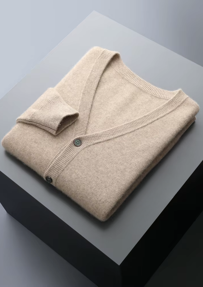 Pure Extra-Fine Merino Wool Essential Cardigan | Castielli