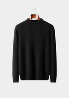 Pure Cashmere Black Button Sweater