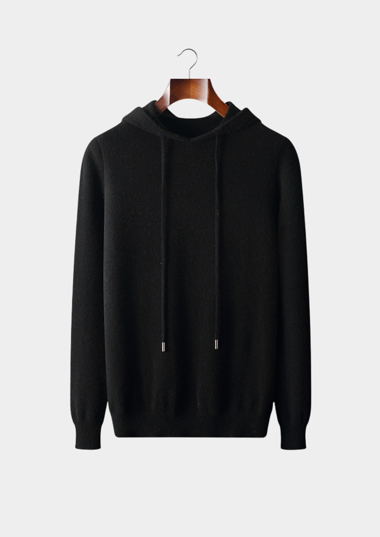 Pure Extra-Fine Merino Wool Black Leisure Hoodie | Castielli