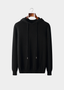 Pure Extra-Fine Merino Wool Black Leisure Hoodie
