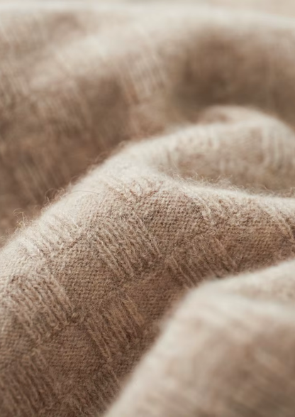 Premium Cashmere Textured Crewneck | Castielli