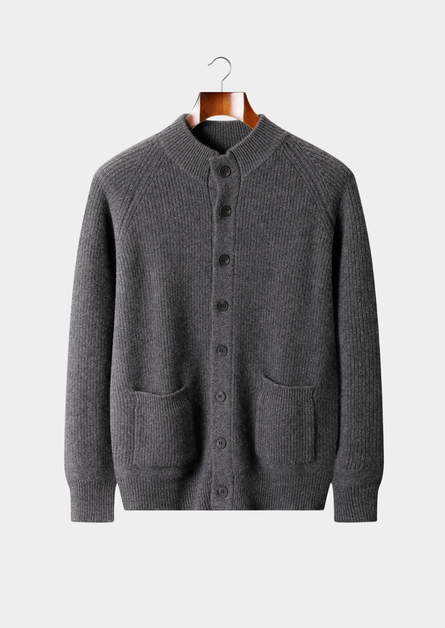 Pure Cashmere Dark Gray Button Overshirt | Castielli