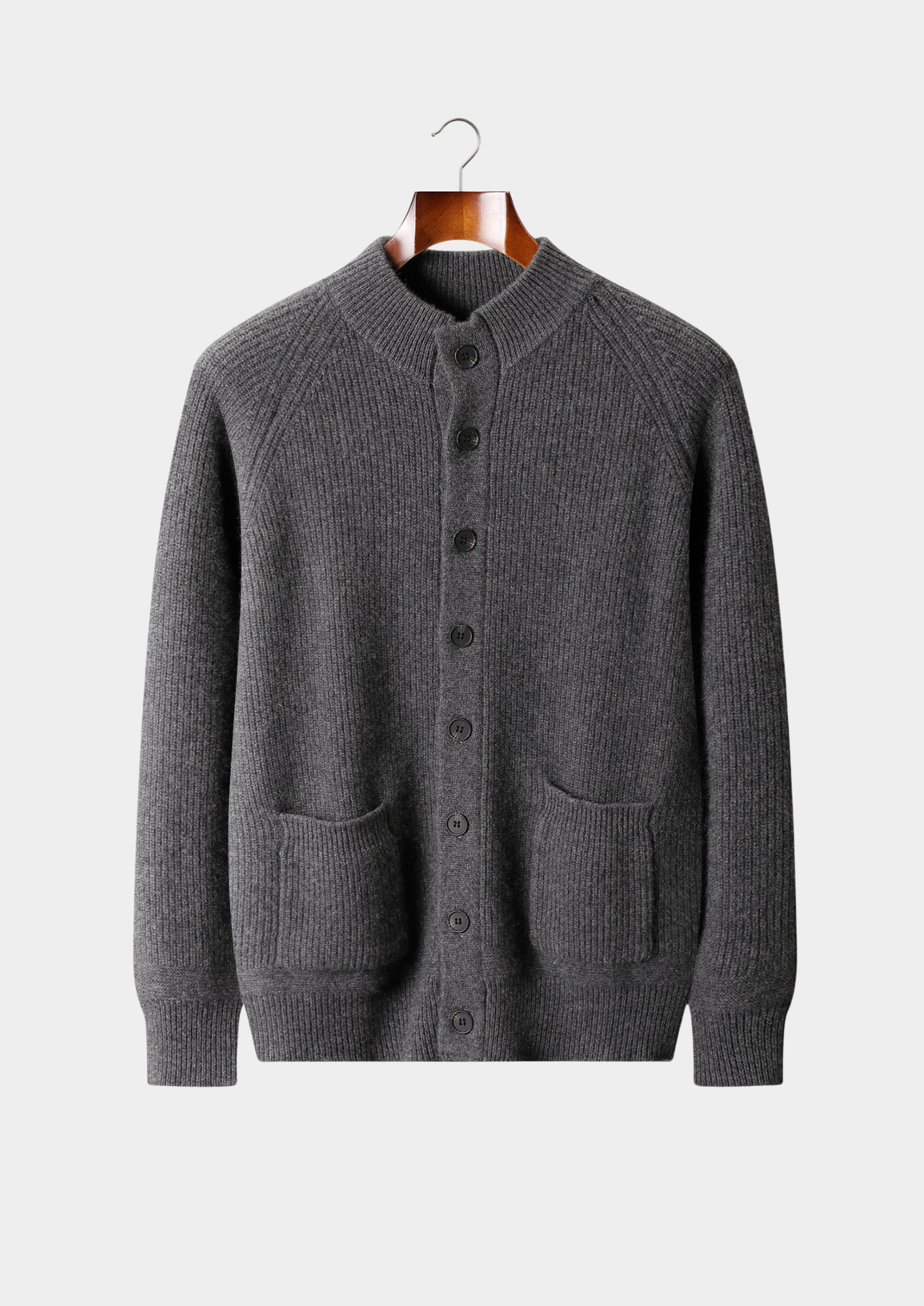 Pure Cashmere Dark Gray Button Overshirt | Castielli