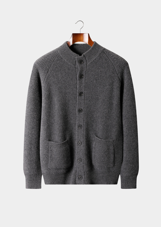 Pure Cashmere Dark Gray Button Overshirt | Castielli
