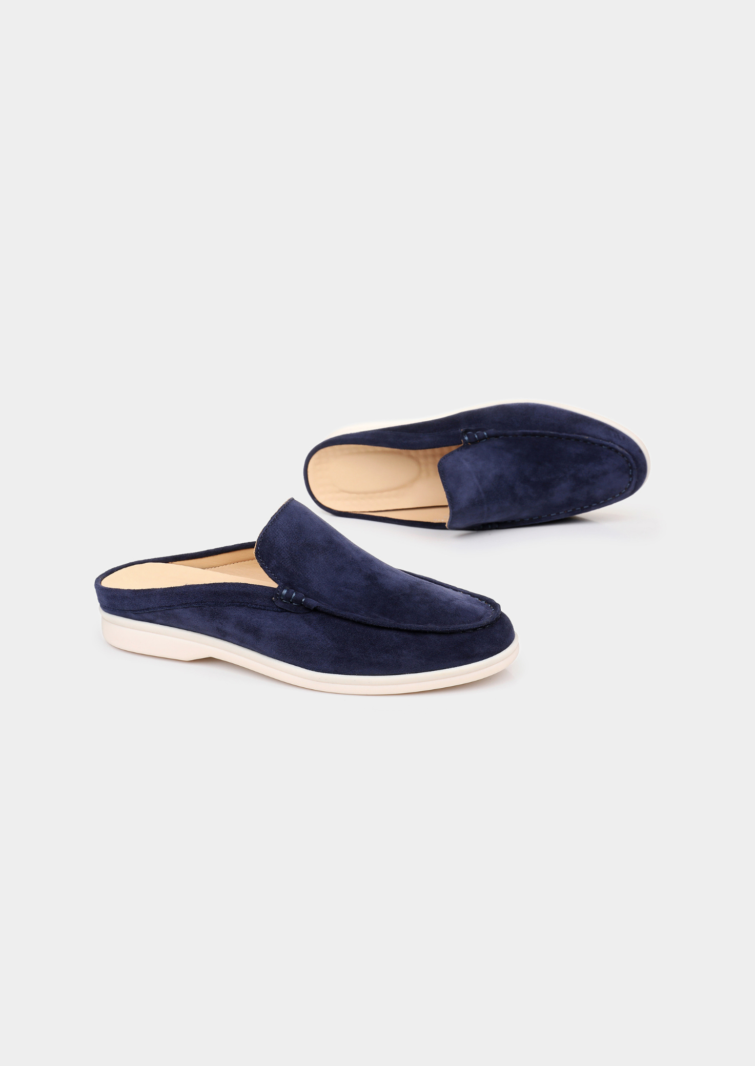 Navy Blue Marina Suede Slipper | Castielli