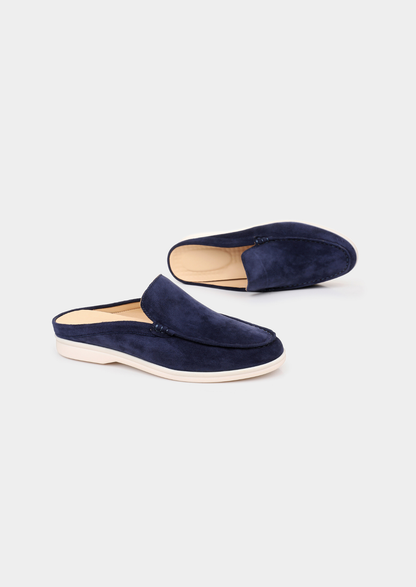 Navy Blue Marina Suede Slipper | Castielli