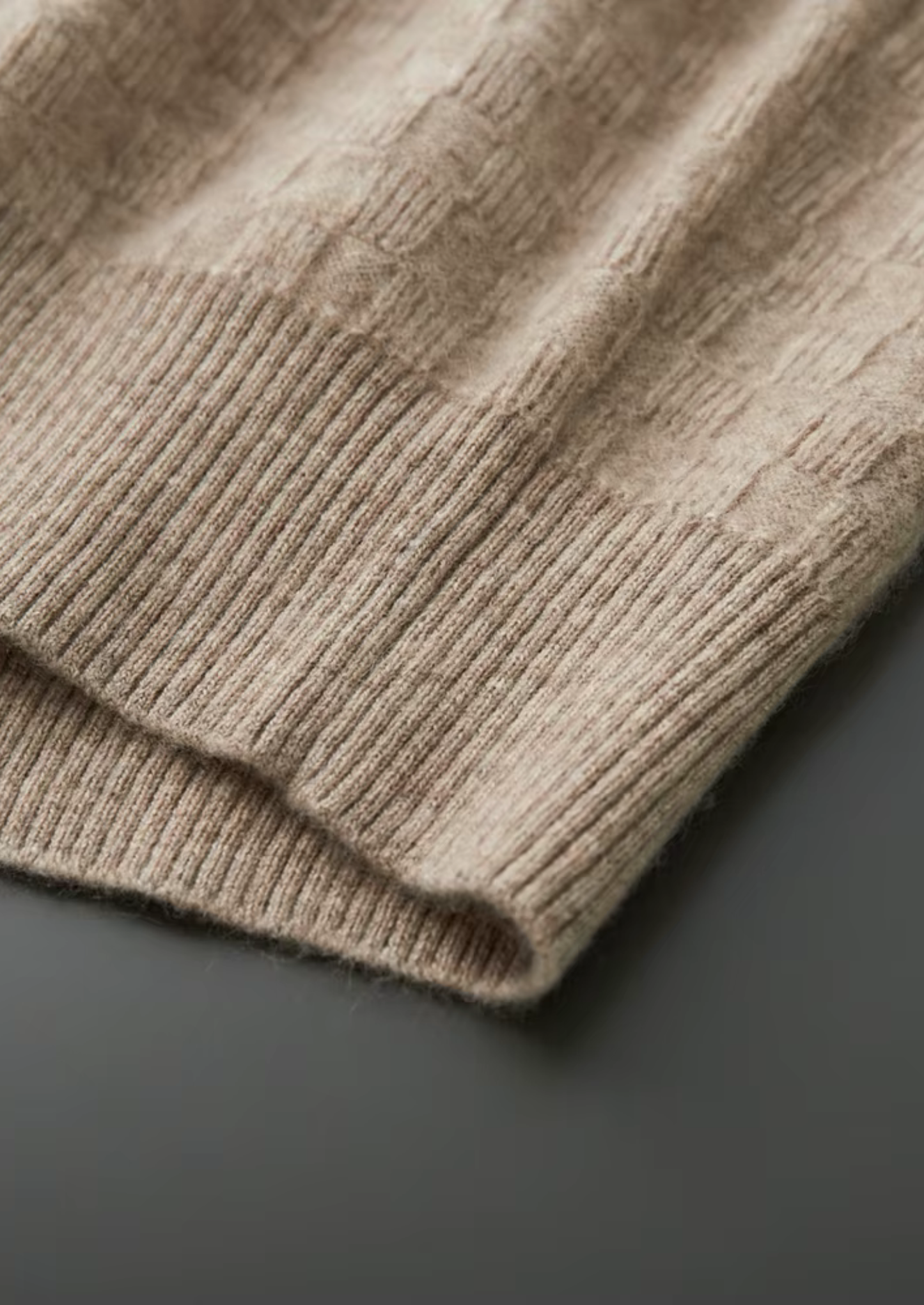 Premium Cashmere Textured Crewneck | Castielli