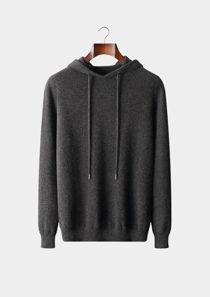 Pure Extra-Fine Merino Wool Dark Gray Leisure Hoodie | Castielli