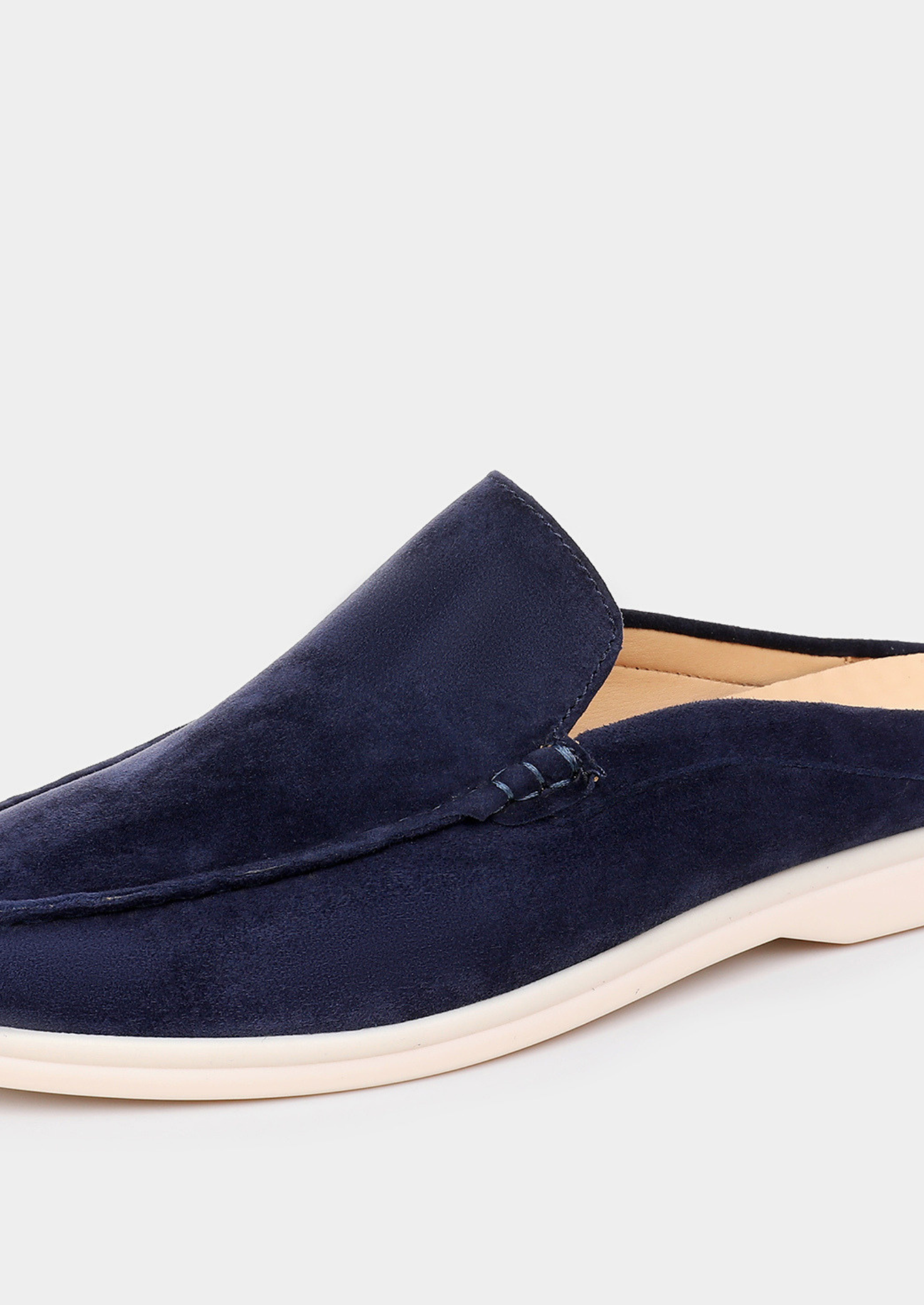 Navy Blue Marina Suede Slipper | Castielli
