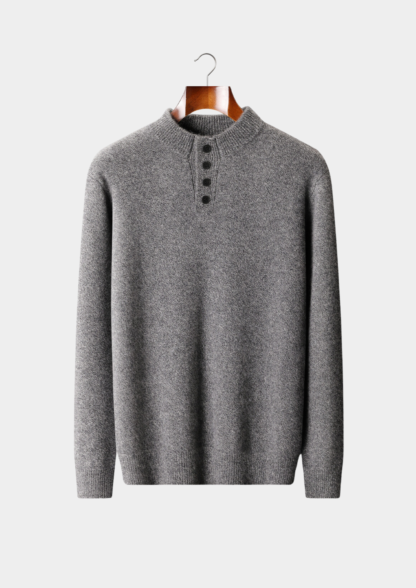 Pure Cashmere Light Gray Button Sweater | Castielli