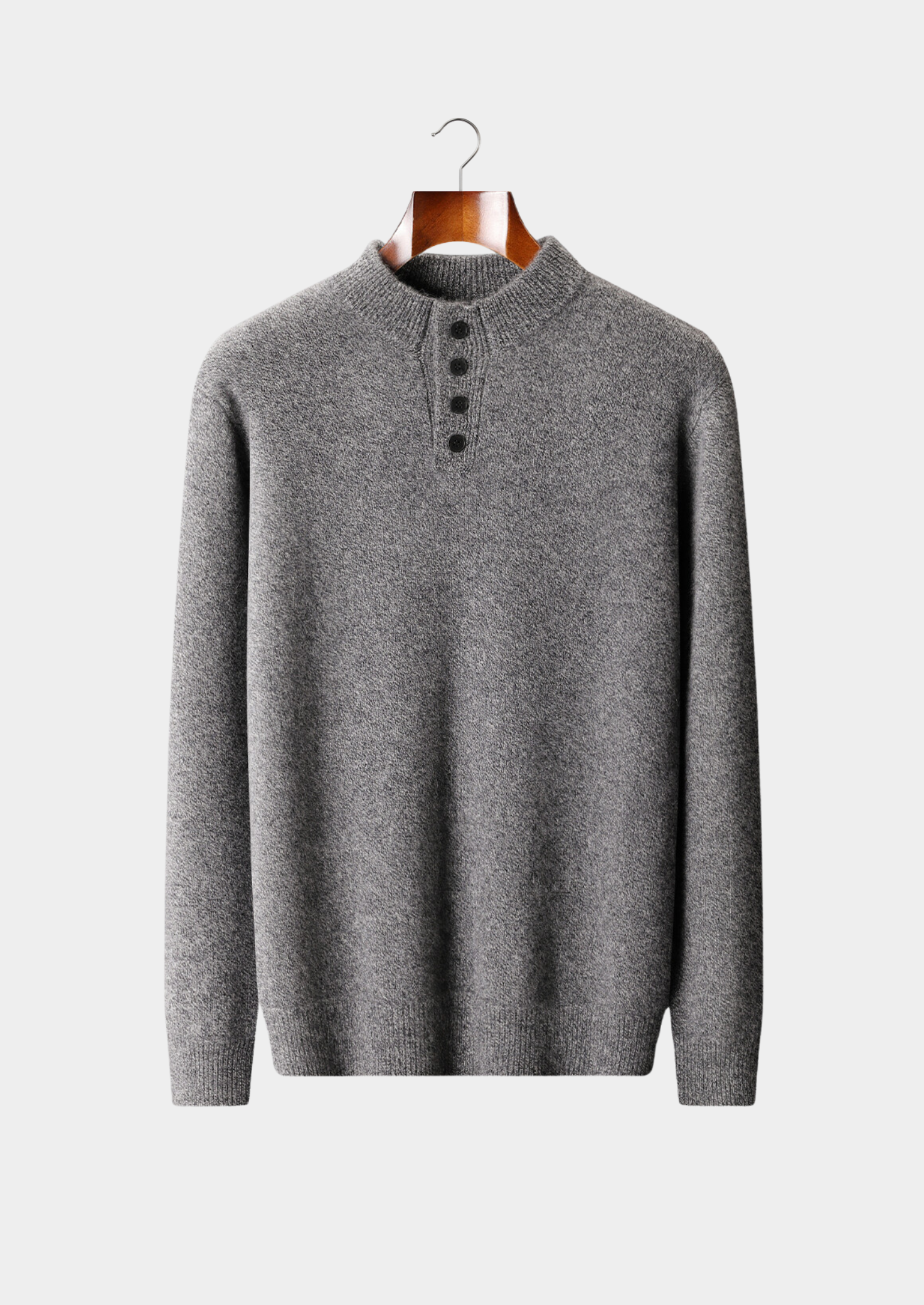 Pure Cashmere Light Gray Button Sweater | Castielli