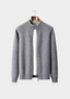 Pure Extra-Fine Merino Wool Two-Tone Zip Cardigan