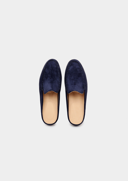 Navy Blue Marina Suede Slipper | Castielli