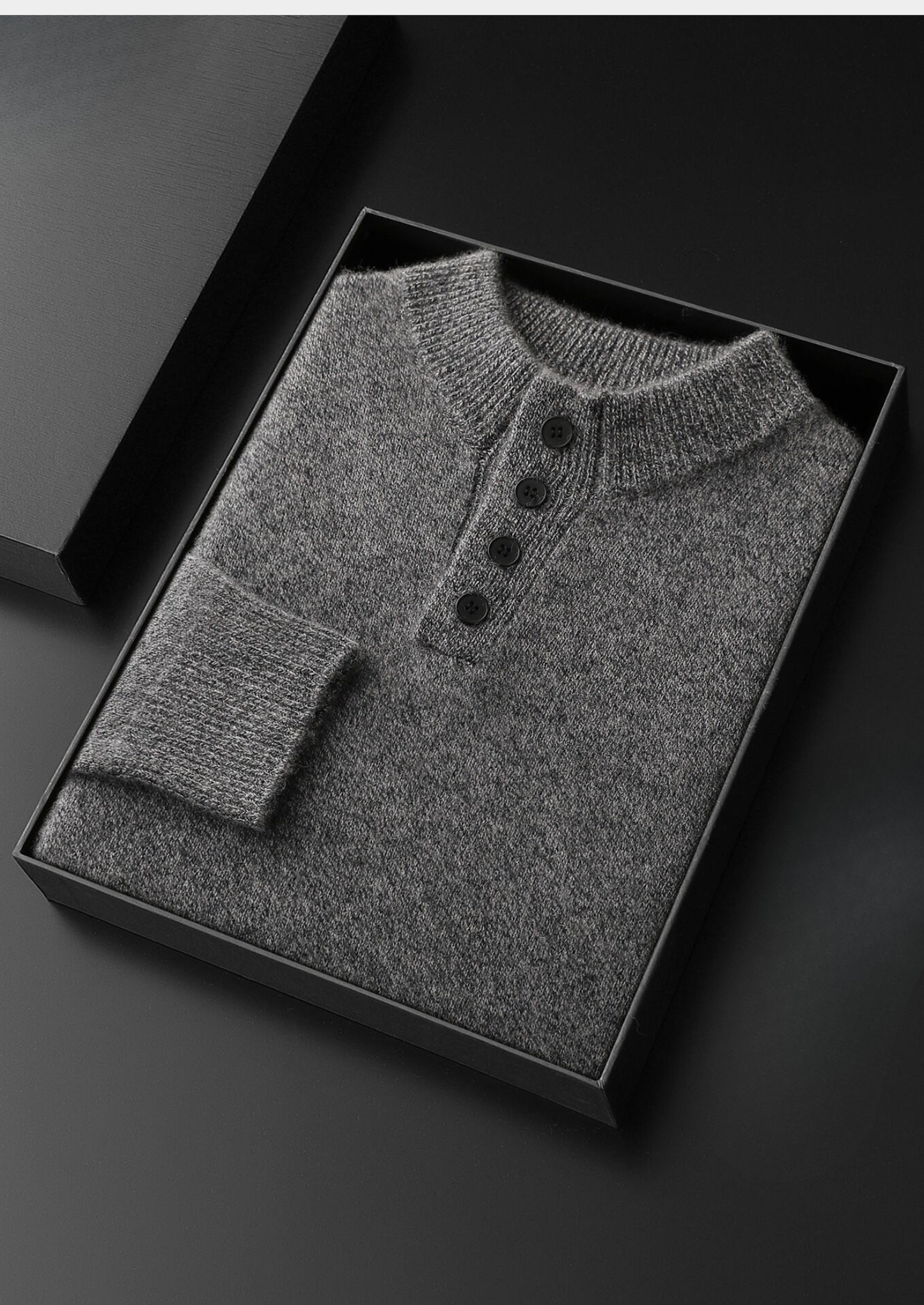 Pure Cashmere Light Gray Button Sweater | Castielli