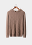 Pure Cashmere Beige Cable Knit Hoodie