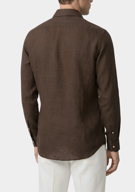 Portofino Coastal Shirt - Dark Brown | Castielli