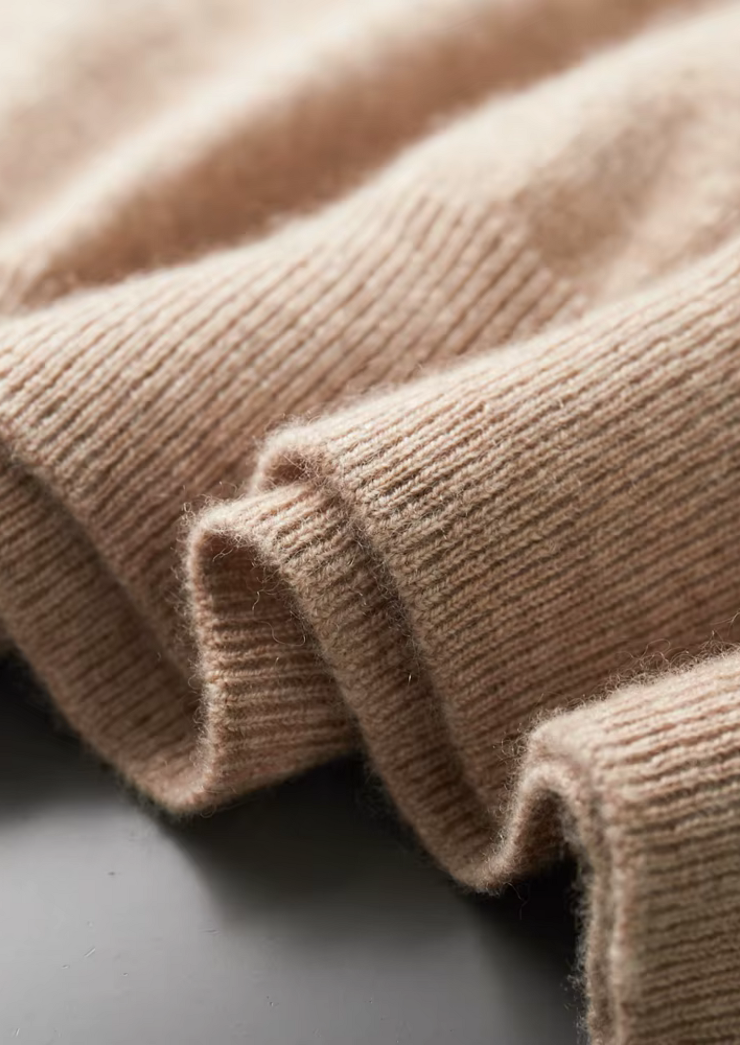 Premium Cashmere Classic Crewneck T-Shirt - Light Beige | Castielli