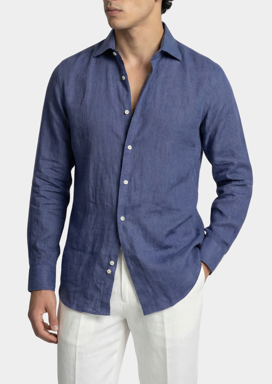 Portofino Coastal Shirt - Blue | Castielli