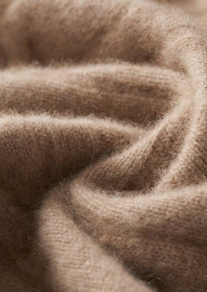 Pure Cashmere Sand Cable Knit Hoodie | Castielli
