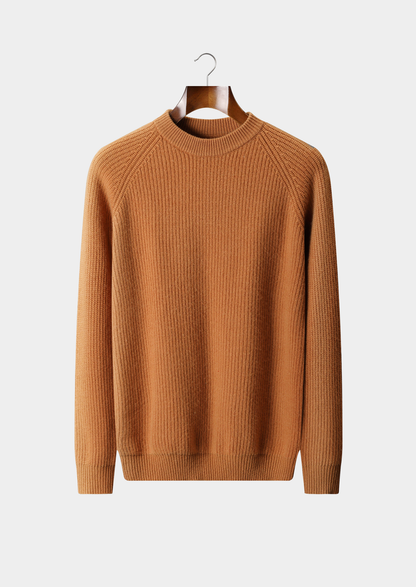 Pure Extra-Fine Merino Wool Ribbed Raglan Crewneck | Castielli