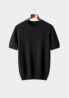 Premium Cashmere Classic Crewneck T-Shirt - Black