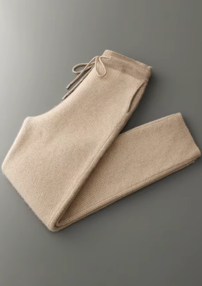 Pure Extra-Fine Merino Wool Sand Herringbone Set | Castielli