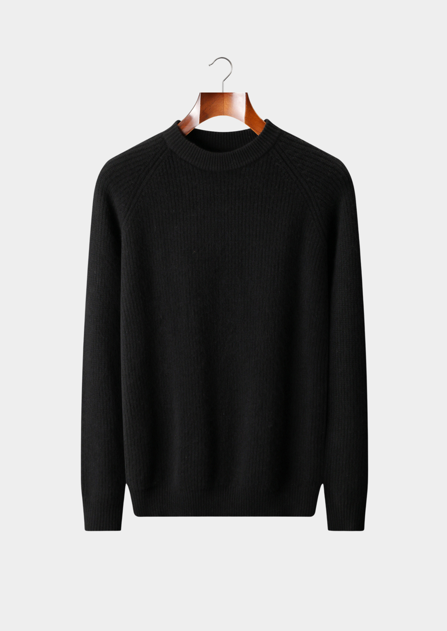 Pure Extra-Fine Merino Wool Ribbed Raglan Crewneck | Castielli
