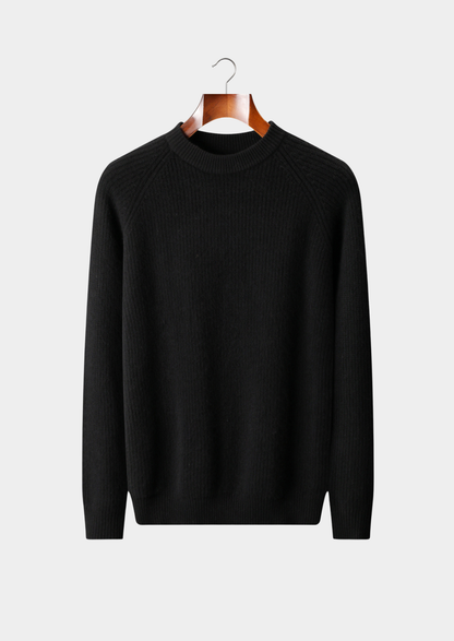 Pure Extra-Fine Merino Wool Ribbed Raglan Crewneck | Castielli