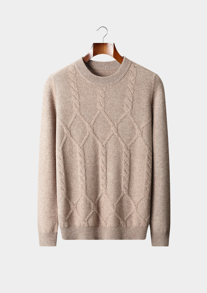 Pure Extra-Fine Merino Wool Cable Crewneck | Castielli