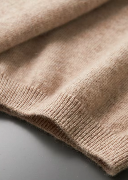 Premium Cashmere Classic Crewneck T-Shirt - Light Beige | Castielli