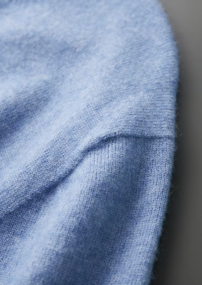 Premium Cashmere Classic Crewneck T-Shirt - Light Blue | Castielli