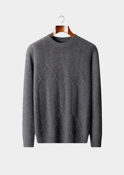Pure Extra-Fine Merino Wool Cable Crewneck | Castielli