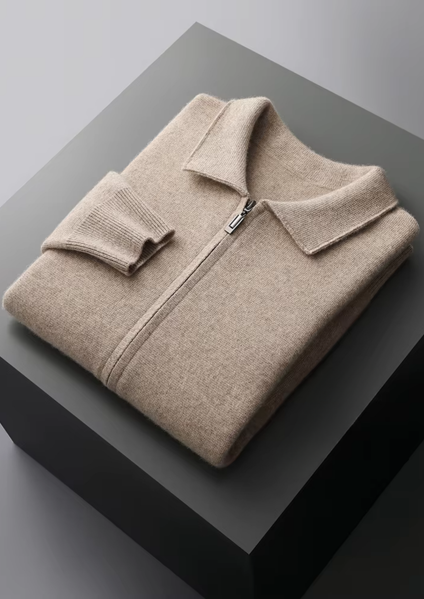 Pure Extra-Fine Merino Wool Zip Polo Cardigan | Castielli
