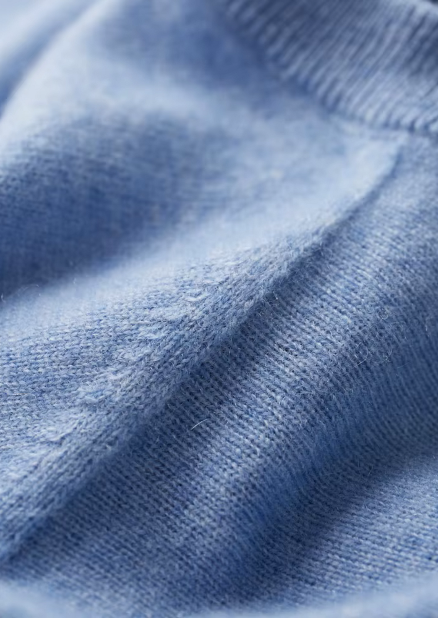 Premium Cashmere Classic Crewneck T-Shirt - Light Blue | Castielli